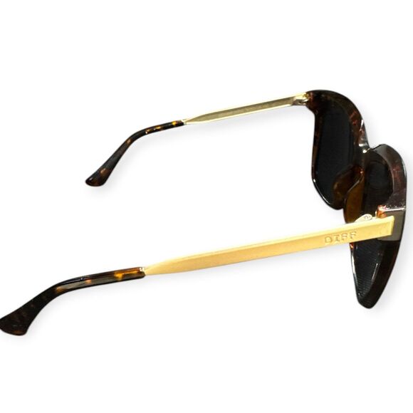 DIFF Tortoise‎ Shell Gold Sunglasses Bella Oversized Gray Lenses